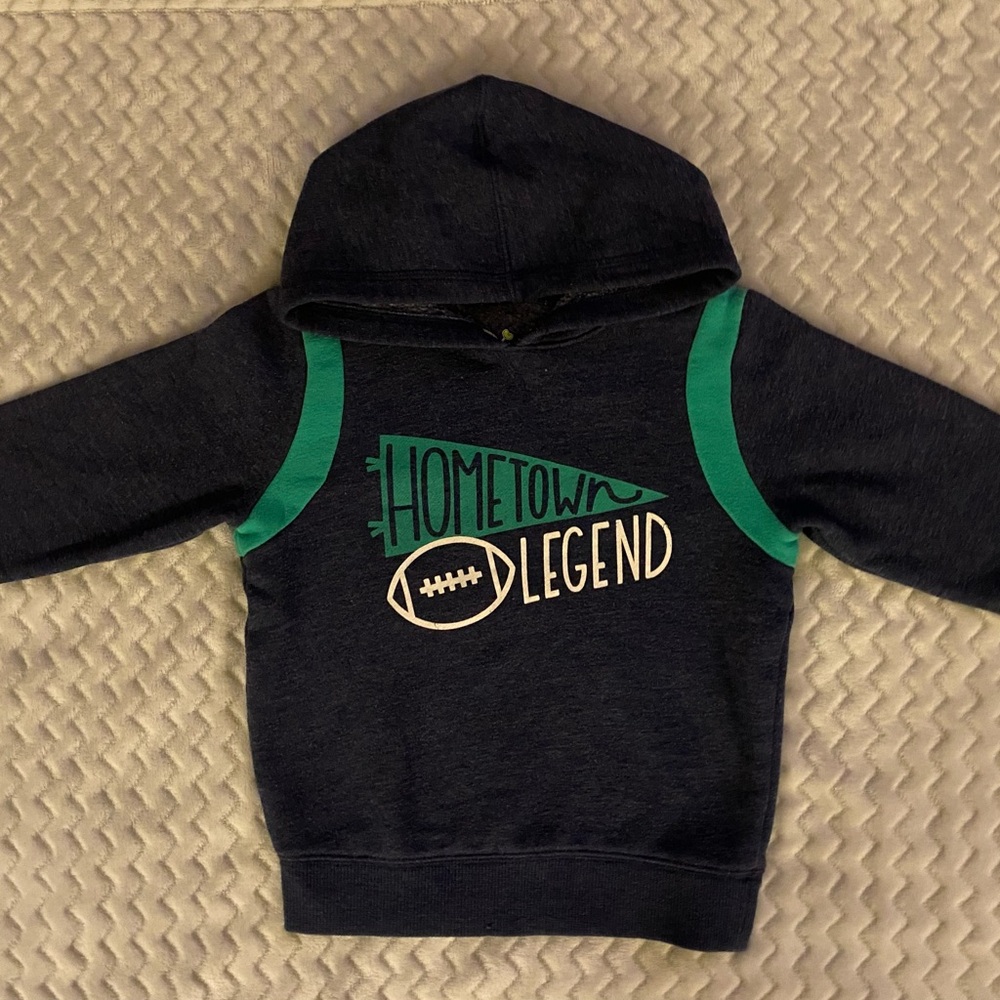 Hometown Legend Kids Hoodie - Navy and Green